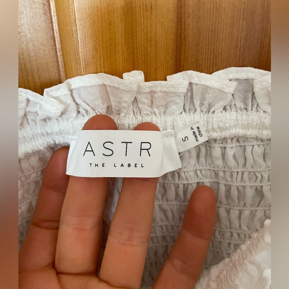 ASTR The Label January Smocked Flutter Sleeve White Top - Picture 5 of 5
